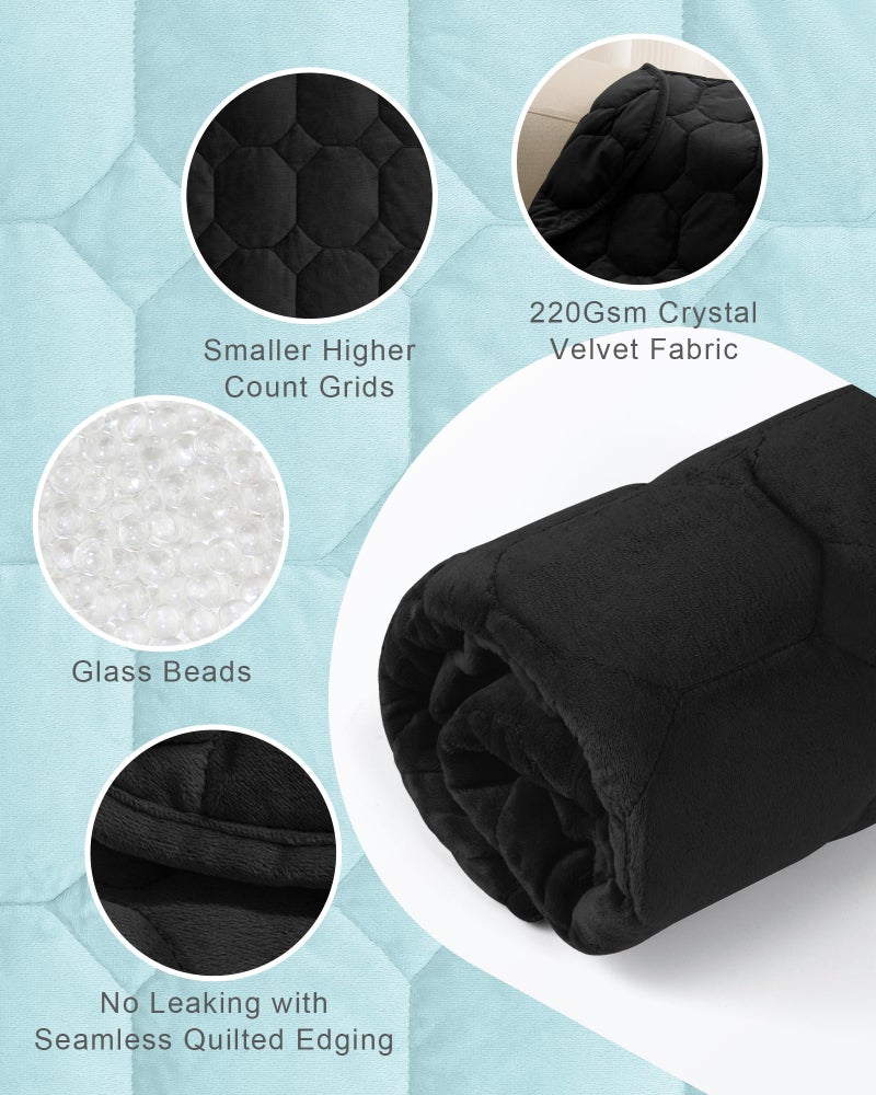Cottonblue Weighted Blanket 7lbs for Adults, Weighted Lap Blanket Adults, 29'' x 24'' Small Weighted Blankets for Travel, Sleeping & Calming, Machine Washable Weighted Lap Pad, Black - Image 4