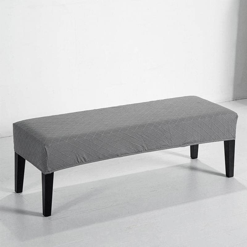 Street27® High Stretch Jacquard Dining Bench Cover Elastic Chair Covers - Anti-Dust Removable Bench Slipcover Washable Bench Seat Protector Cushion Cover for Living Room, Bedroom, (Light Grey) - Image 4