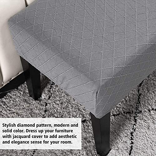 Street27® High Stretch Jacquard Dining Bench Cover Elastic Chair Covers - Anti-Dust Removable Bench Slipcover Washable Bench Seat Protector Cushion Cover for Living Room, Bedroom, (Light Grey) - Image 2