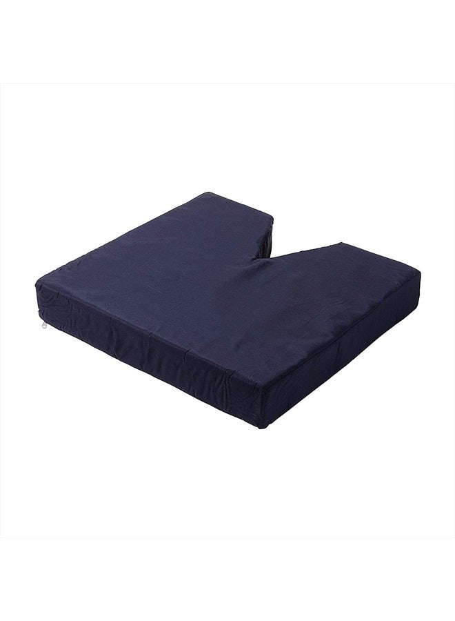 DMI Comfort Contoured Foam Coccyx Seat Cushion for Chair or Wheelchair - Helps with Sciatica Back Pain, Navy - Image 1