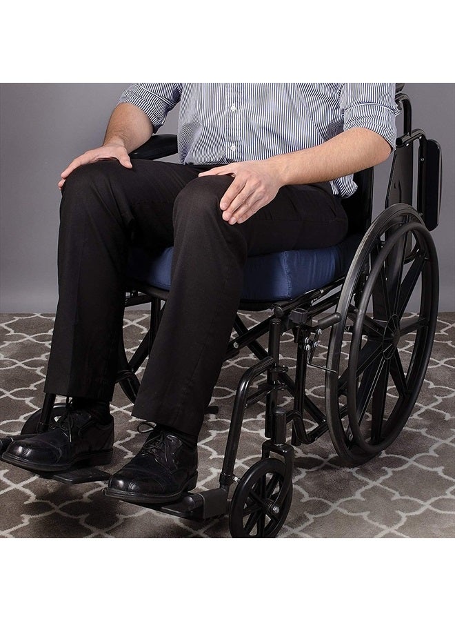 DMI Comfort Contoured Foam Coccyx Seat Cushion for Chair or Wheelchair - Helps with Sciatica Back Pain, Navy - Image 4