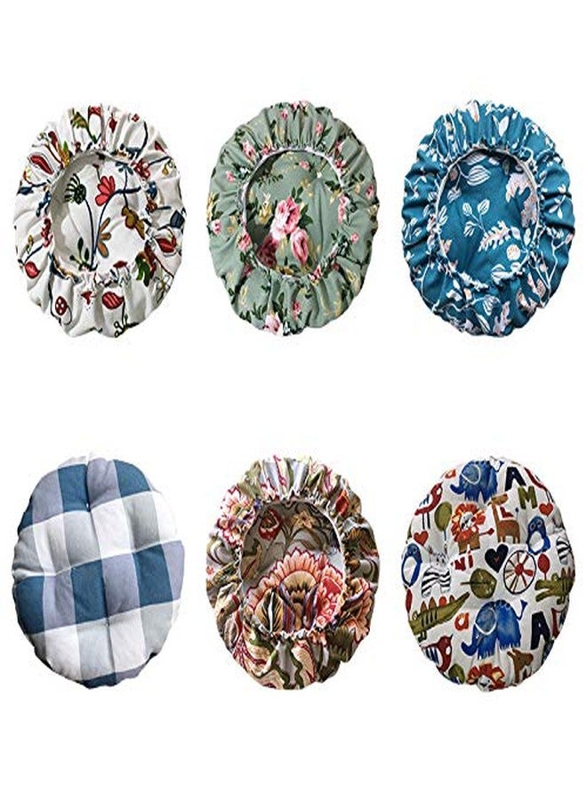 TINTON LIFE 12" Padded Round Bar Stool Cover Cushion with Elastic Fabric Round Chair Seat Cushion for Wooden Metal Stools Green - Image 3