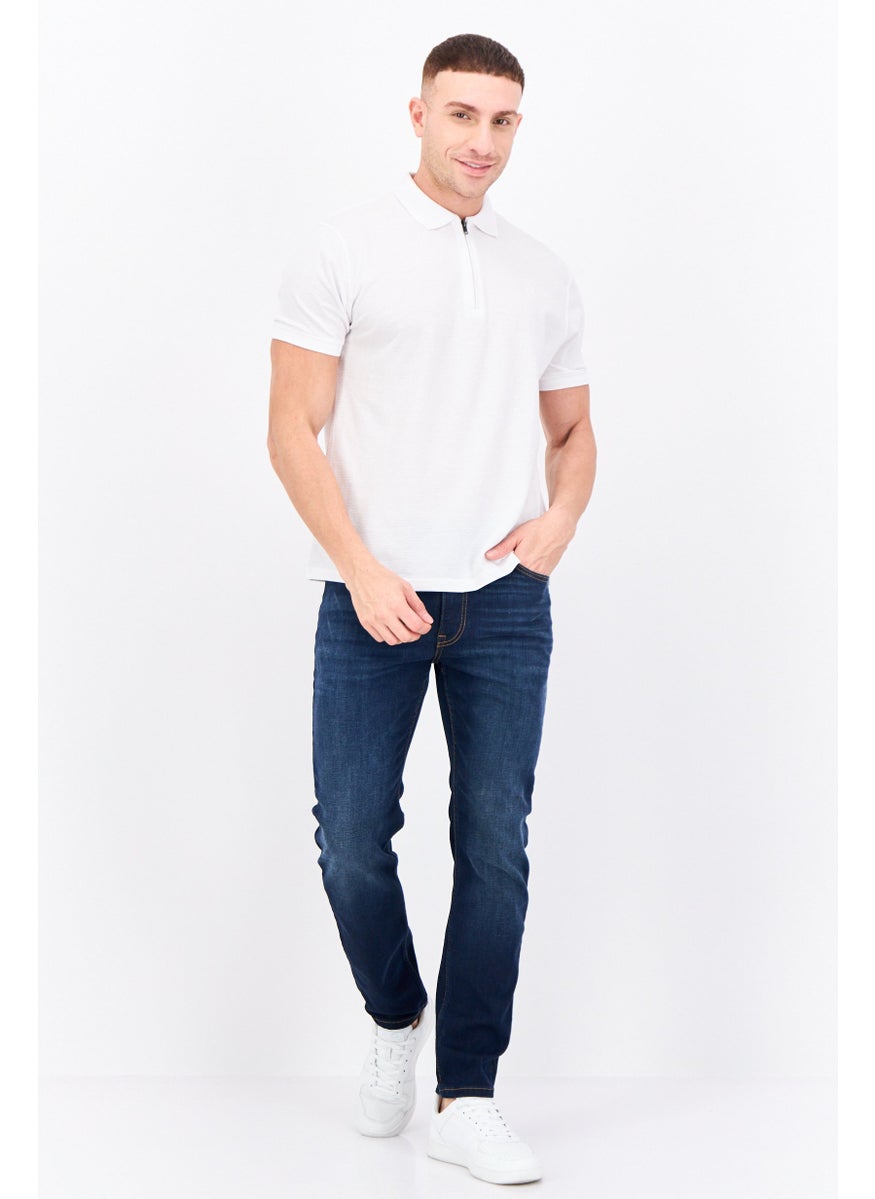 CROSSHATCH Men Regular Fit Embroidered Short Sleeves Polo, White  - Image 4