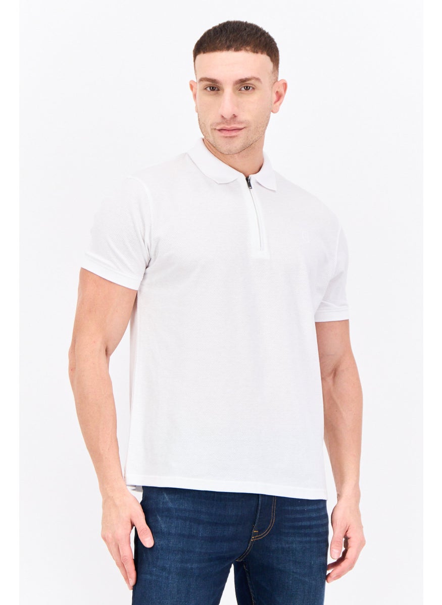 CROSSHATCH Men Regular Fit Embroidered Short Sleeves Polo, White  - Image 1