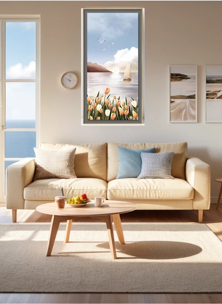 Neo Front Modern Flat Inkjet Print in Bright Gold Aluminum Frame - 70x140 cm LTD-22060029  - Image 2