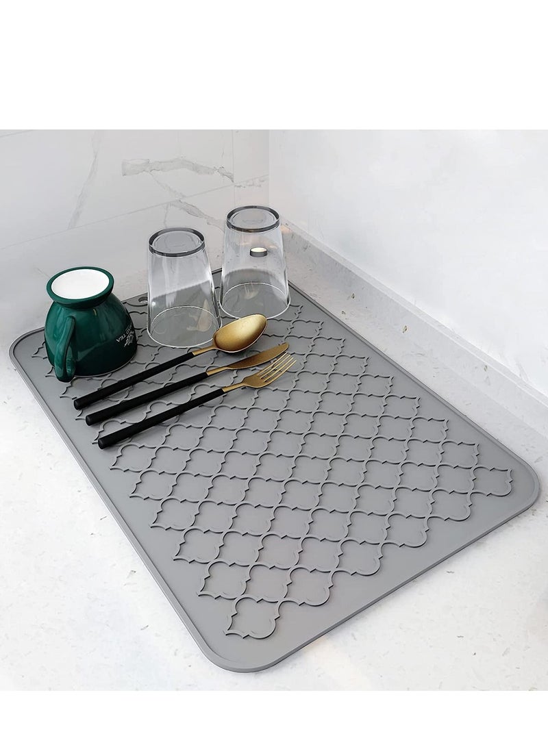 ميكسد سجادة تجفيف سيليكون، 30 × 40 سم، سجادة تجفيف أطباق، سجادة تجفيف أطباق، سجادة تجفيف أطباق لطاولة المطبخ، حامل أواني ساخنة مقاوم للحرارة، سجادة حوض سيليكون غير قابلة للانزلاق، خالية من مادة BPA، آمنة للغسل في غسالة الأطباق - Image 1