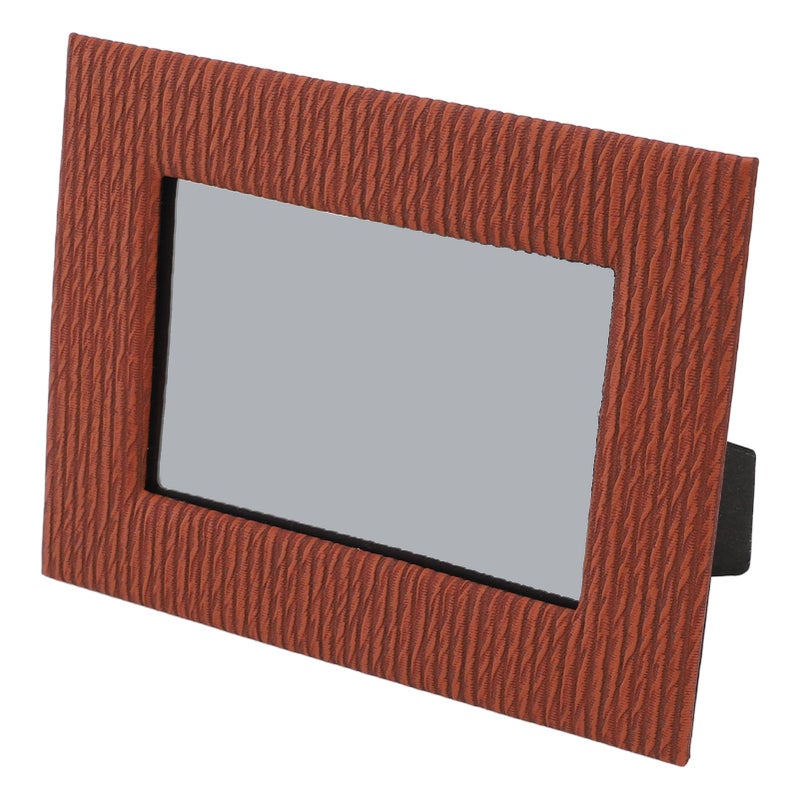 Brown Leather Picture Frame For Tabletop Display 6 Inch Photos Unique Textured Home Decor - Image 4