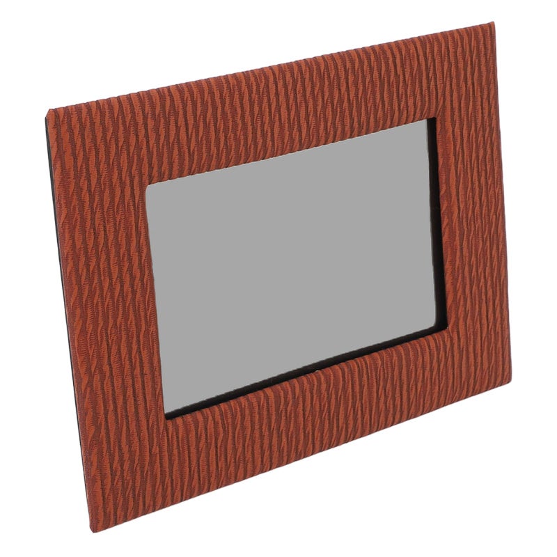 Brown Leather Picture Frame For Tabletop Display 6 Inch Photos Unique Textured Home Decor - Image 5