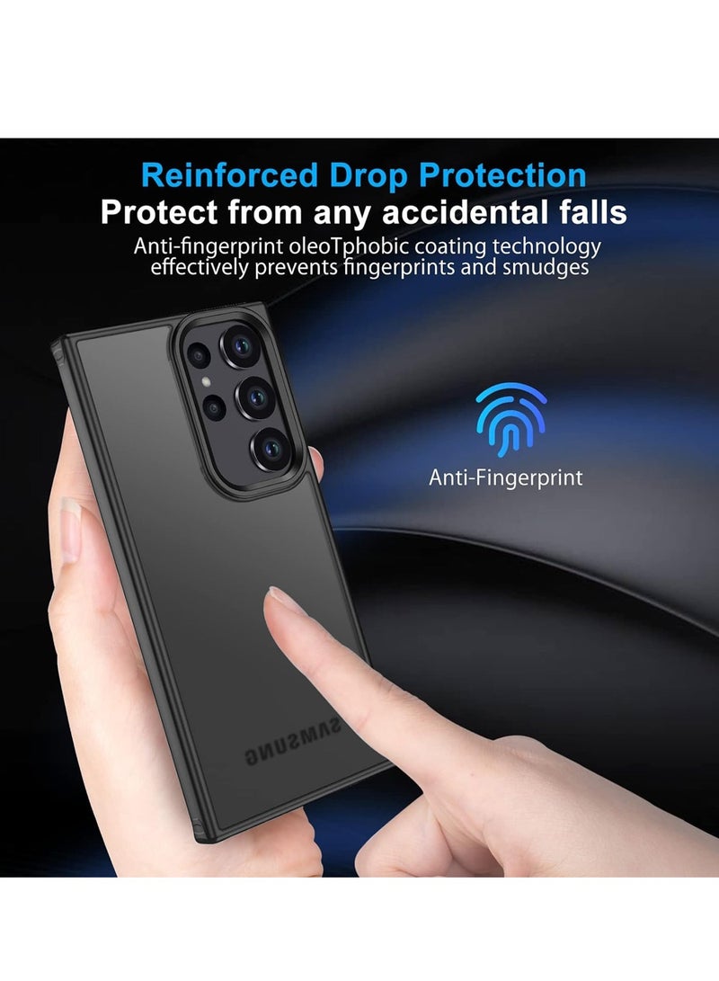 Wtech Hybrid Silicone With Translucent Back Case Cover For Samsung Galaxy S24 Ultra 5G 2024 Black - Image 5