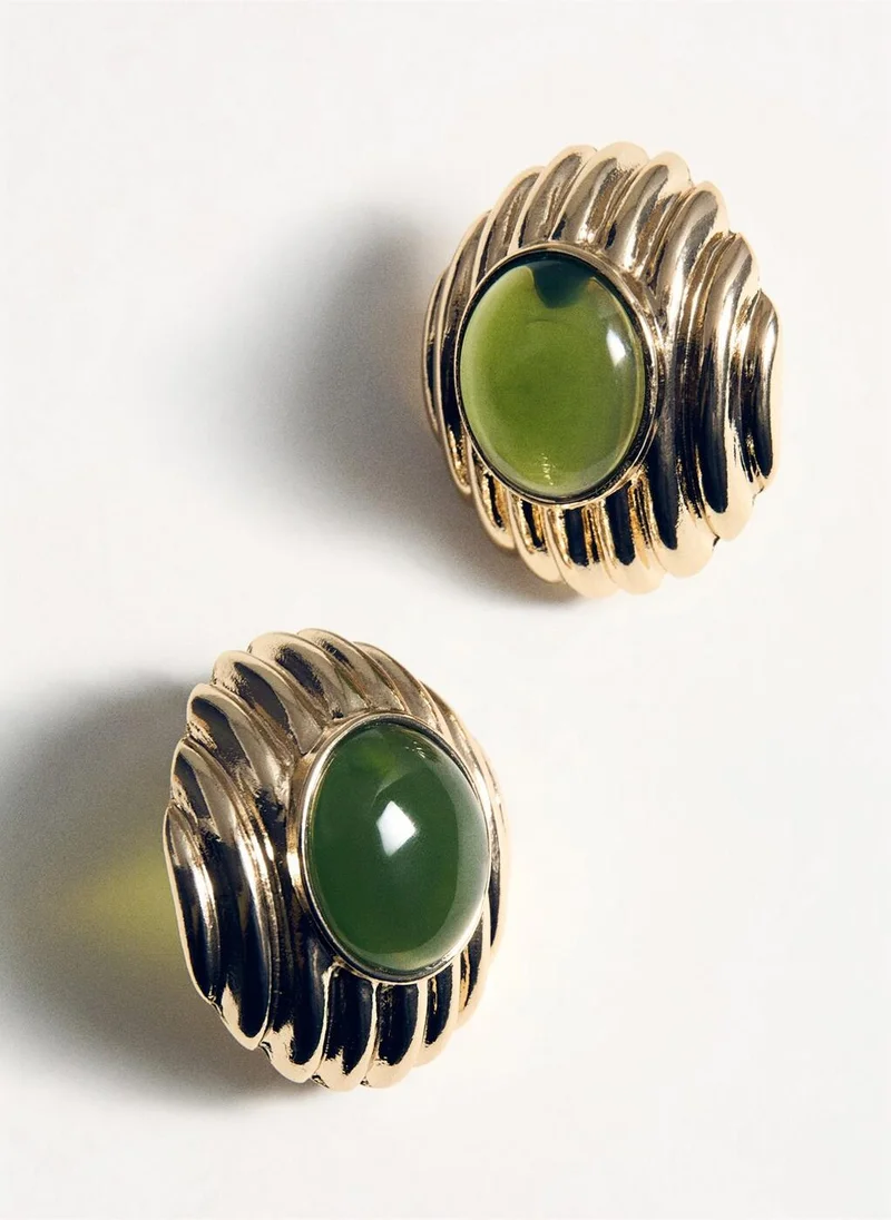 MANGO Combined resin stone earrings