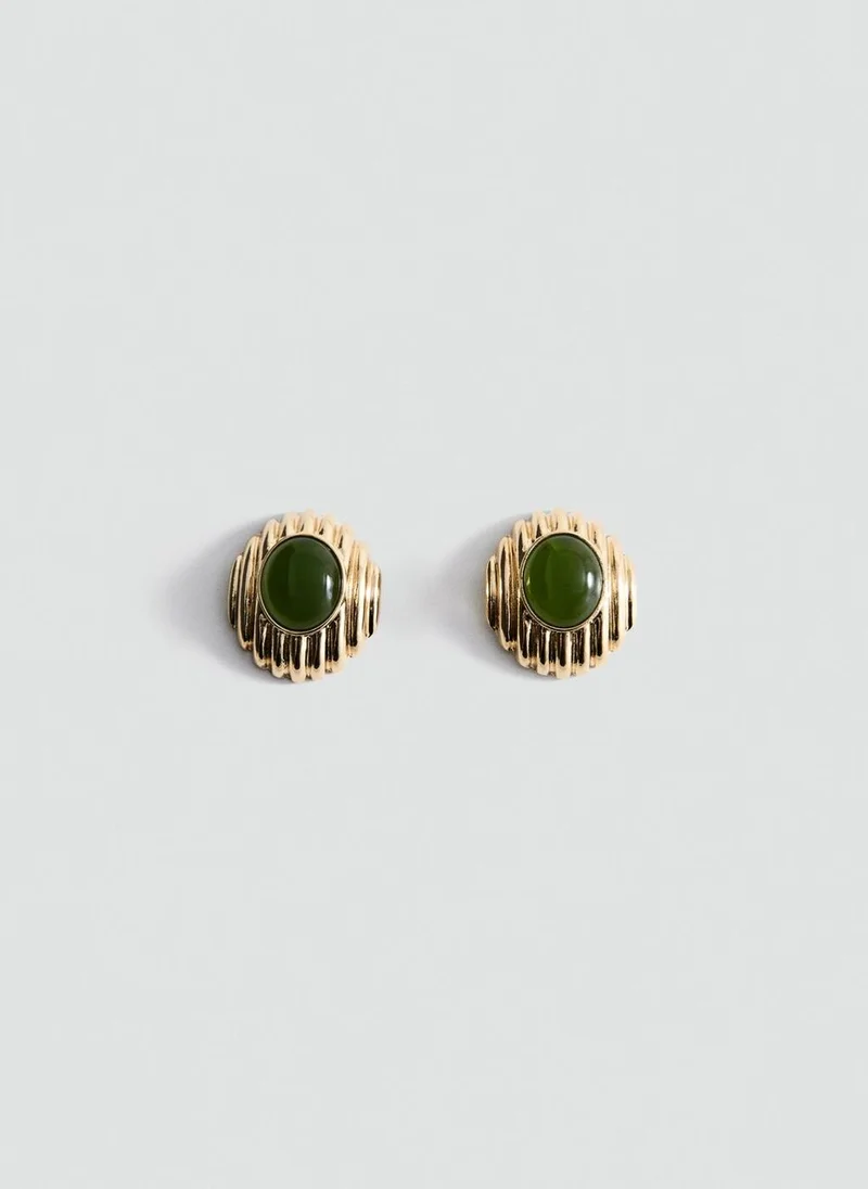 MANGO Combined resin stone earrings