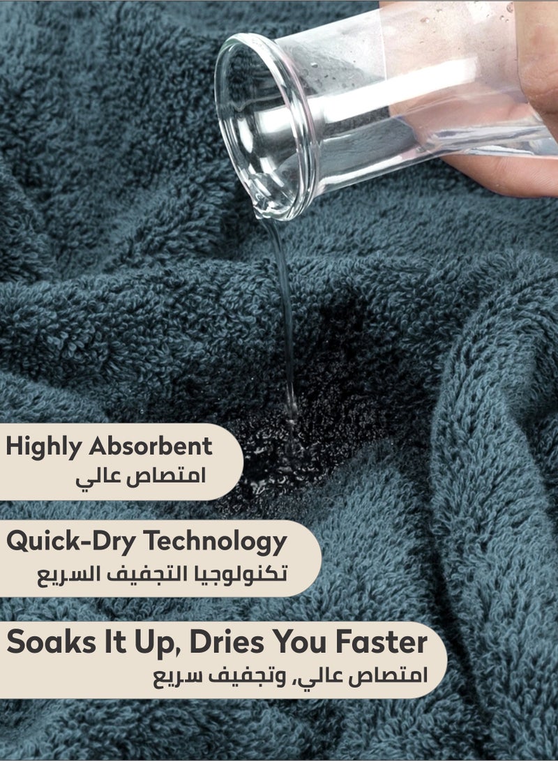 دوناتيلا مجموعة مناشف حمام من القطن الممشط بنسبة 100%، قطعتين (70*140 سم)، منشفة كبيرة 600 جرام لكل متر مربع، عالية الامتصاص، سريعة الجفاف، أفضل منشفة للحمام والمنتجعات الصحية والفنادق. - Image 4