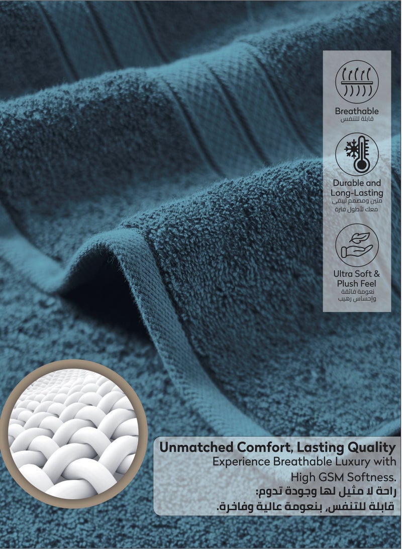 دوناتيلا مجموعة مناشف حمام من القطن الممشط بنسبة 100%، قطعتين (70*140 سم)، منشفة كبيرة 600 جرام لكل متر مربع، عالية الامتصاص، سريعة الجفاف، أفضل منشفة للحمام والمنتجعات الصحية والفنادق. - Image 5