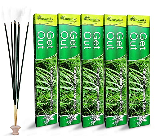 Aromatika Get Out 600 Mosquito Repellent Incense Sticks, Natural and Herbal Citronella Agarbatti Pack | Machar Agarbatti | Anti- Mosquito | Burn Time- 45 mins Approx - Image 1