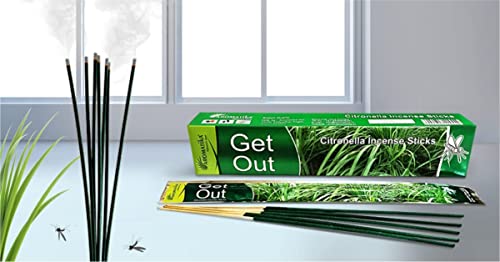 Aromatika Get Out 600 Mosquito Repellent Incense Sticks, Natural and Herbal Citronella Agarbatti Pack | Machar Agarbatti | Anti- Mosquito | Burn Time- 45 mins Approx - Image 5