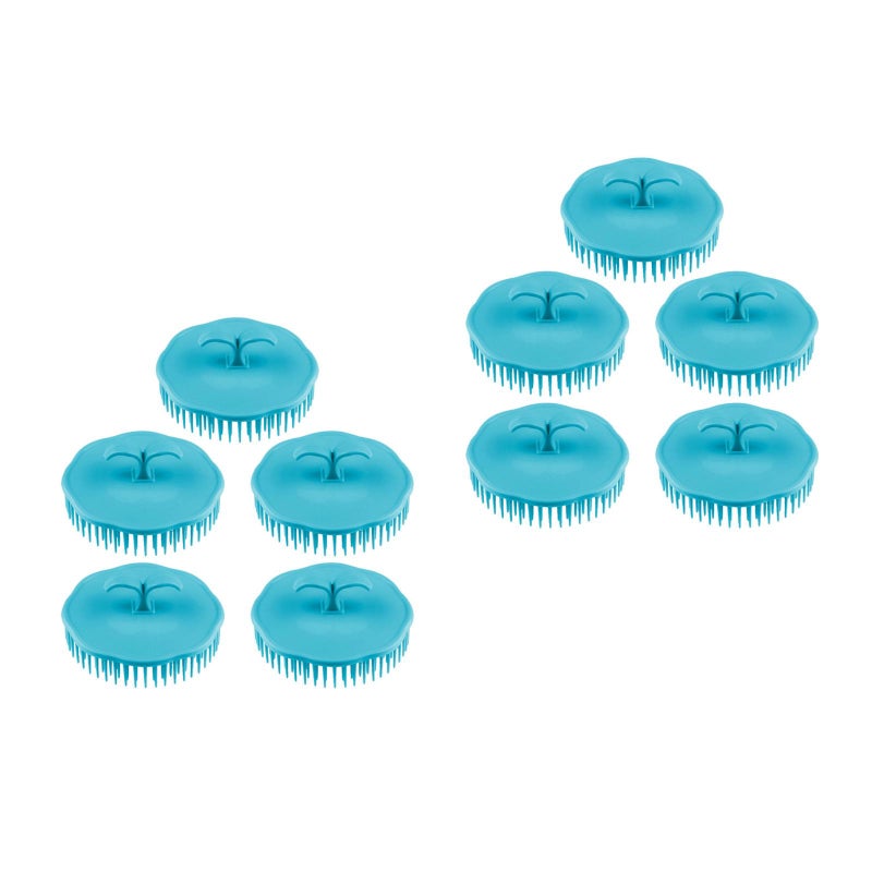 10 PCS Hair Shampoo Brush Hairdressing Massage Combs Round Hair Cleaning Brush Portable Scalp Massage Brush Antipruritic Shampoo Comb for Home Use (Random Color) - Image 1