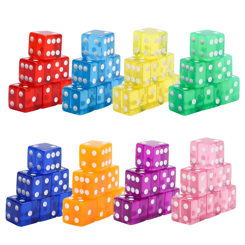 WAYASDCU 48 Piece 19mm Dice Casino Style Craps D6 Dice Set Acrylic and Translucent for Dice Games Craps Dices Casino Dices Table Games - Image 3