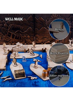 CZYY Wooden Row Boat 2Pcs Laser Cut Hold Eight 1 Miniatures(Not Included) Perfect For D&D Dungeons And Dragons Pathfinder Or Other Tabletop Rpgs  - Image 2