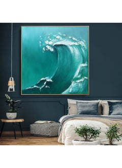 ebarza The Big Wave Hand Painted Art Painting With 140X140 Cm Frame Soaap0012  - Image 1