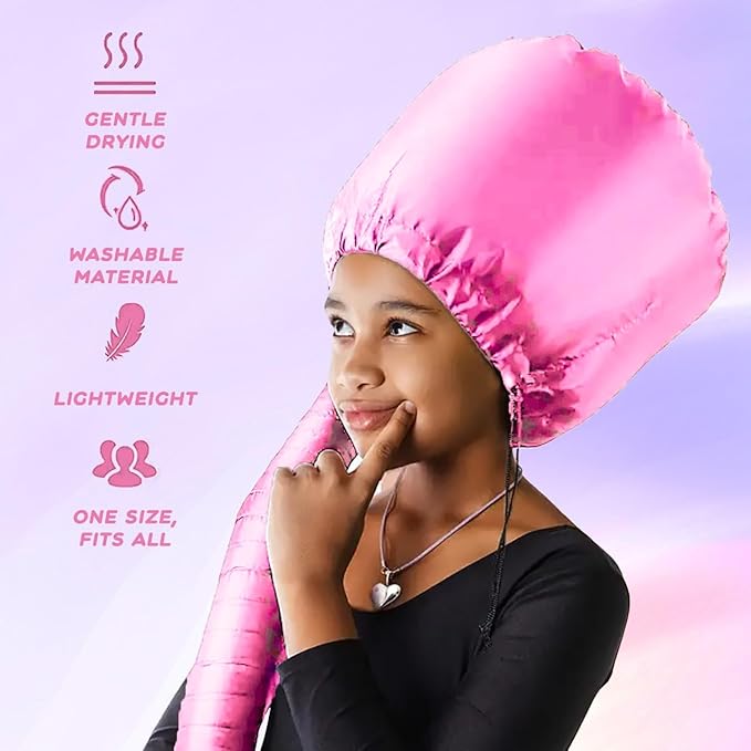 Bonnet Hairdryer Cap Attachment Hairdryer Hood Cap for Smooth Hair and Styling Deep Conditioning Hair Treatment Cap Adjustable Hooded Bonnet Travel Hair Hood Dryer for Women Black