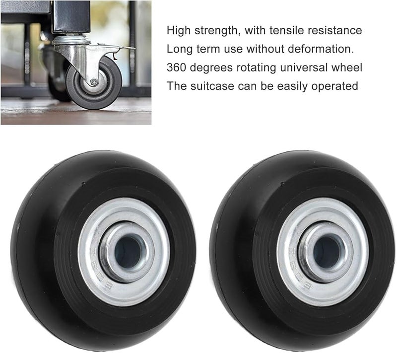 Luggage Wheel Replacement Kit 54x18mm Dual Bearing Silent Swivel Caster Wheels - Image 4
