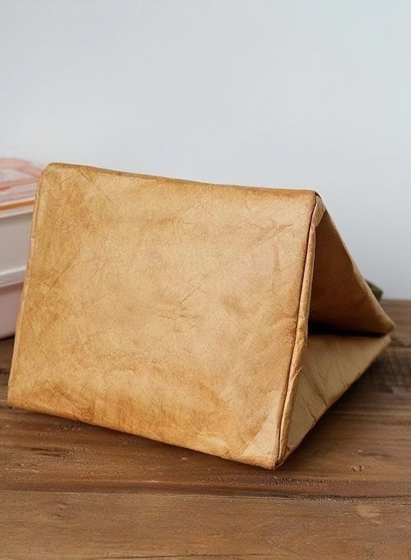 CYTHERIA Insulated Lunch Bag - Reusable Suitable for Office Work Off-Campus Etc Kraft Paper Refrigerated Lunch Bag 23x20x16 cm  - Image 5