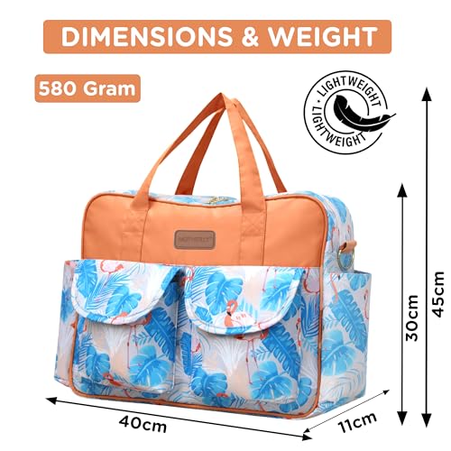Motherly Grace Tote Diaper Bag for Mothers for Travel with Changing Mat and 6-Month Warranty | Maternity Hospital Bag for Newborn | Water-Resistant Baby Bag for mom - Flamingo - Image 3