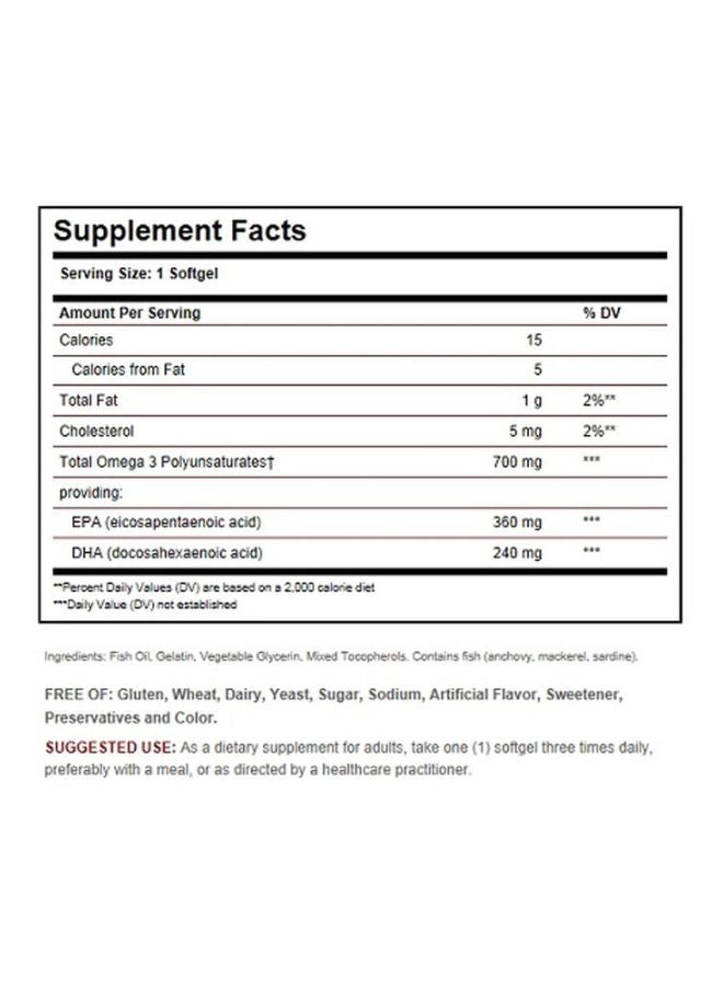 Solgar Double Strength Omega 3 700 MG - 60 Softgels - Image 3