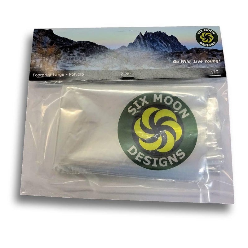 Six Moon Designs Polycro Footprint Large: Ultra Light 1.8 oz, Ultra Strong 2-Pack Ground Cloth for Camping | Perfect Tent Footprint for Your 2 Person Tent | Essential Tent Camping Accessory