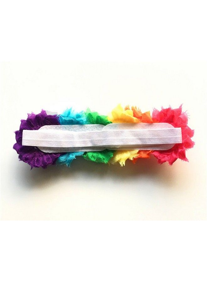 Patiky Baby Girls Rainbow Flower Headband Hair Band Accessories Tsfd03 (Unedged Chiffon Headband) - Image 3