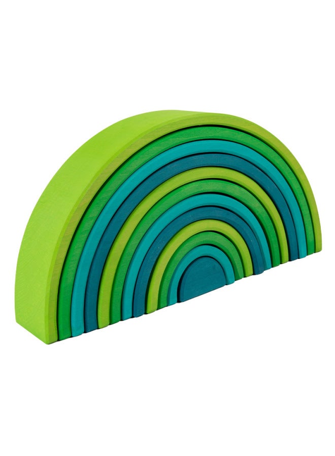 Rainbow Building Blocks Large Wooden Stacking Music Wooden Baby Early Education Children's Educational Toys A Generation Of Hair-Color:Basswood Green Rainbow Building Blocks  - Image 1