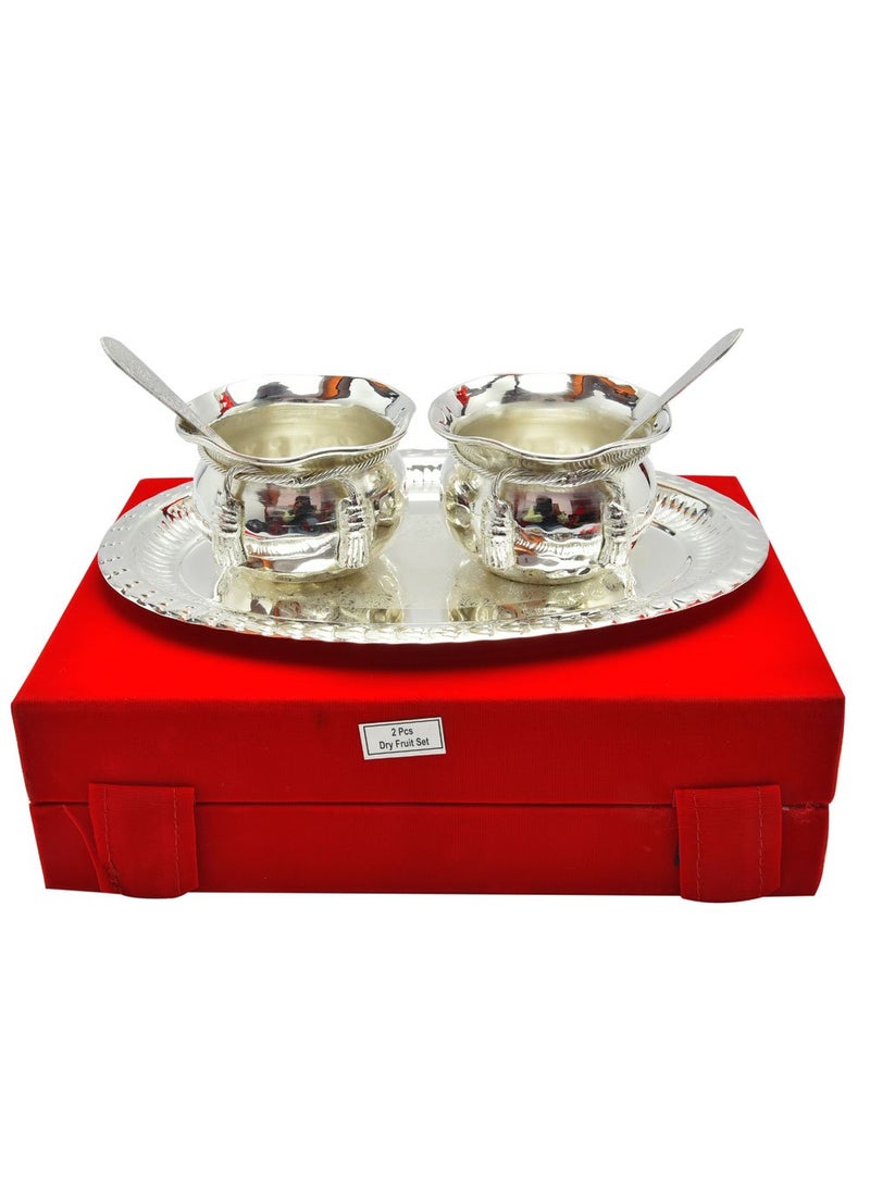 AC ANAND CRAFTS AC ANAND CRAFTS Silver Plated Brass Handi Set 5 Pcs for Diwali Gift_Christmas Gift  - Image 2