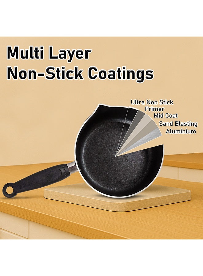 SONEX Non Stick Milk Pan with Pouring Spout – 18 cm (2.5 Ltr), Easy Pour Sauce & Tea Pan for Daily Cooking – PFOA-Free, Durable Hard Enamel, Burgundy - Image 3