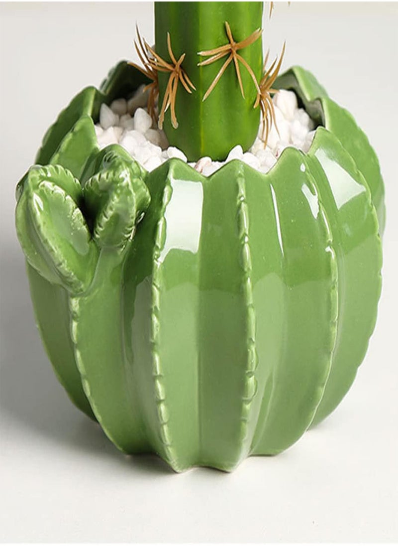 GGOOT - succulent plant pot Small plant pots indoor Mini Cactus shape Ceramic Plant Pots Small Succulent Planter Flower Pot Home Garden Decoration Green - Image 1