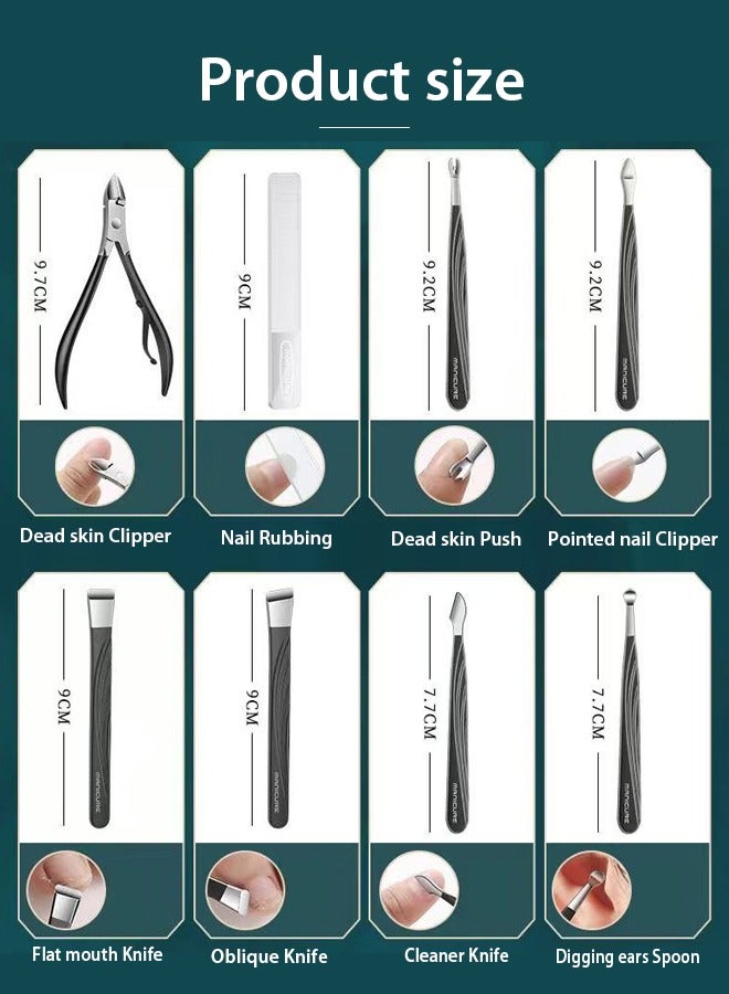 High-end manicure and nail shaping tool kit, pedicure knife set, nail clipper set, 18-piece set.  - Image 5