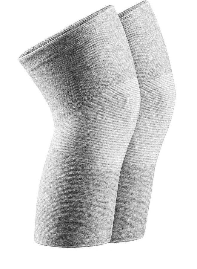 Xfinity Fitness Cotton Knee Cap Brace/Sleeves Pair - Bamboo Yarn Knee Support for Joint Pain Relief, Compression Support for Men and Women, Washable Knee Cap Guard for Sports, Gym, Running, Cycling (Grey, L) - Image 1