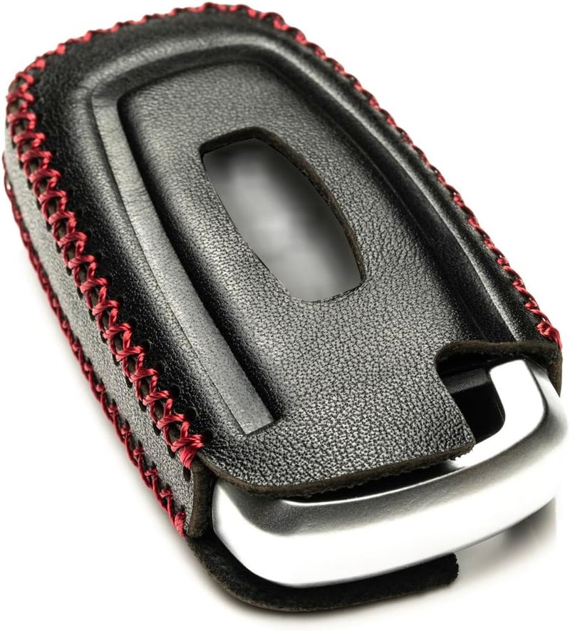 Vitodeco Genuine Leather Smart Key Fob Case Cover Protector Compatible with Lincoln Aviator, Corsair, Nautilus, Navigator (2020-2026 Models) - 5 Buttons, Black/Red - Image 4