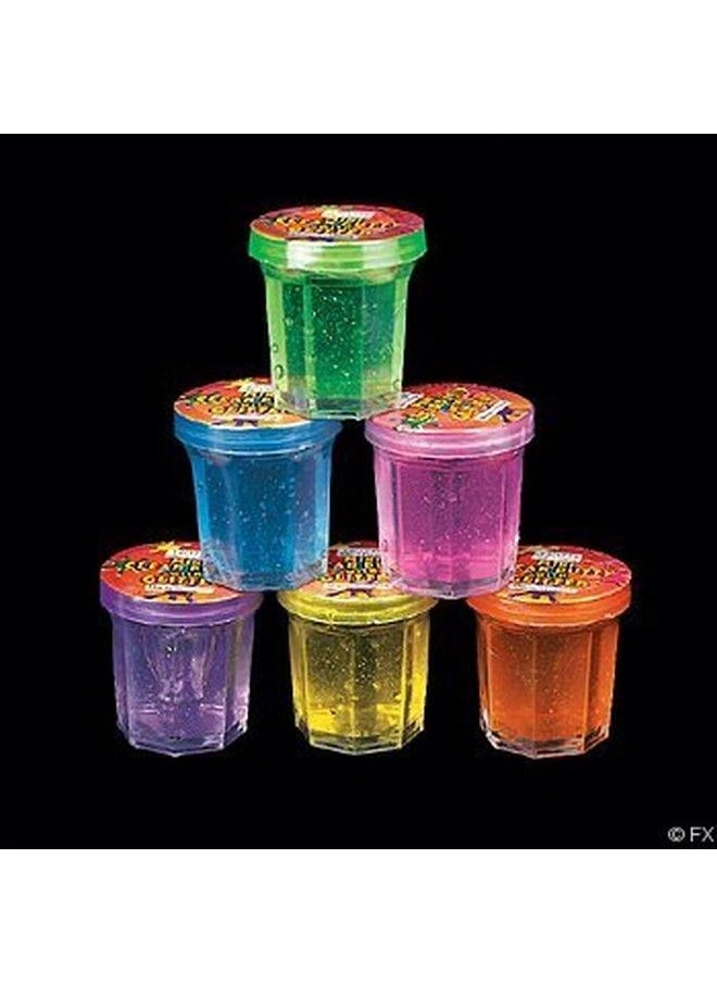 Fun Express Mini Putty With Glitter 48 Pack Assorted Neon Color Birthday, Party Favors, Sensory Stimulation, Ideal For Relaxation, Event Prizes, Goody Bags, Activity Set, Kids, Boys & Girls  - Image 2