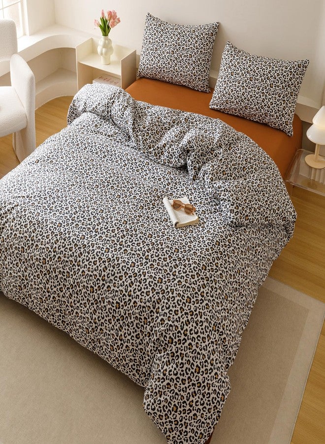 CLOTHKNOW Cheetah Print Queen Comforter Set 3Pcs Animal Leopard Bedding Comforter Sets Soft Black Brown Bedding Sets with 2 x Pillowcases Queen Size - Image 3
