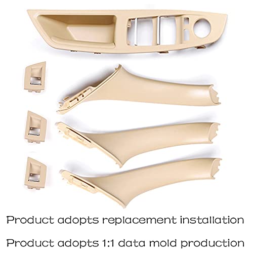CHUANGHUI Car Door Handle Cover for BMW 5 Series F10 2011-2016 Interior Door Handles Replace Trim Cover 520i 528i 530i 535d 535i 550i (Beige) - Image 5