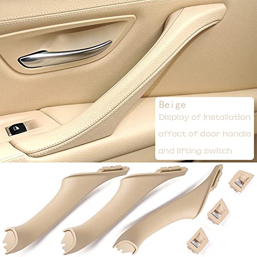 CHUANGHUI Car Door Handle Cover for BMW 5 Series F10 2011-2016 Interior Door Handles Replace Trim Cover 520i 528i 530i 535d 535i 550i (Beige) - Image 3