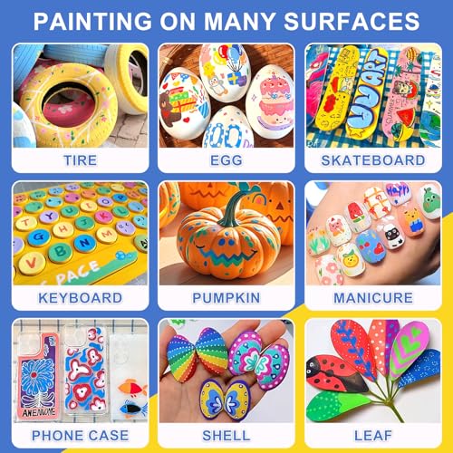 Amamao 288 Colors Acrylic Paint Markers, Soft Brush Tip Pens and Markers, Acrylic Paint Pens for Wood, Stone, Canvas, Glass, Fabric, Egg, Rock Painting and DIY Crafts Art Supplies (288 BOX) - Image 4