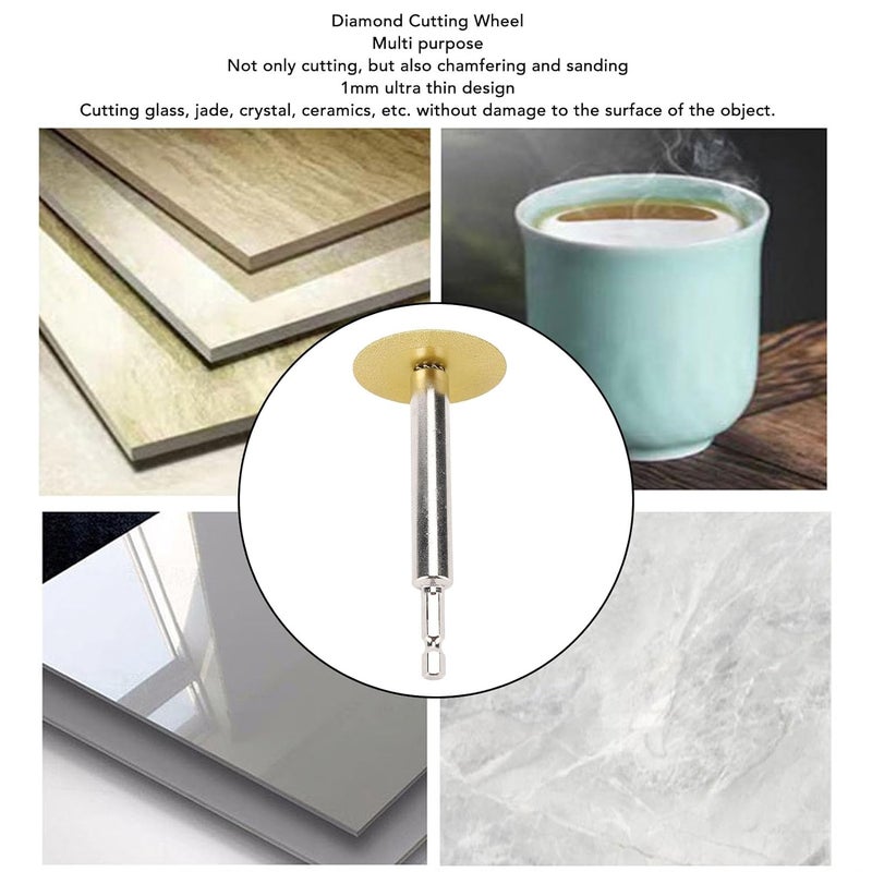 9 Piece Diamond Cutting Wheel Set 1 4 Hex Shank Rotary Tool Disc For PVC Pipe 6cm Ultra Thin Carbon Steel Blade - Image 5