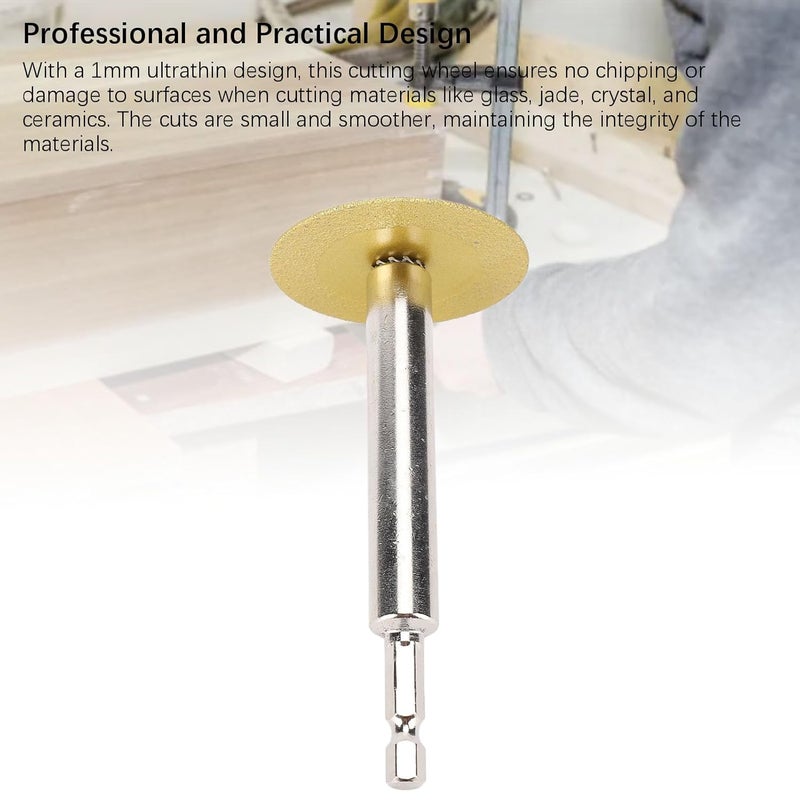 9 Piece Diamond Cutting Wheel Set 1 4 Hex Shank Rotary Tool Disc For PVC Pipe 6cm Ultra Thin Carbon Steel Blade - Image 4