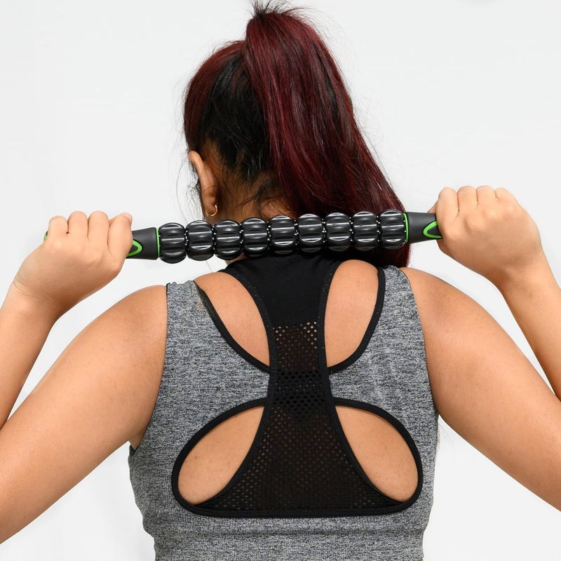 Bodylastics Deep Tissue Massage Roller Stick to Relieve Muscles Soreness, Cramping, Tightness for Legs, Back, Shoulder & Calf - 45cms Long (Black) - Image 5