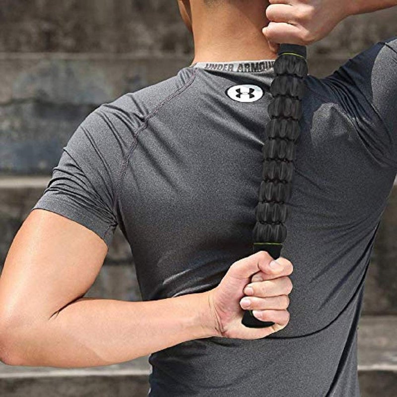 Bodylastics Deep Tissue Massage Roller Stick to Relieve Muscles Soreness, Cramping, Tightness for Legs, Back, Shoulder & Calf - 45cms Long (Black) - Image 1