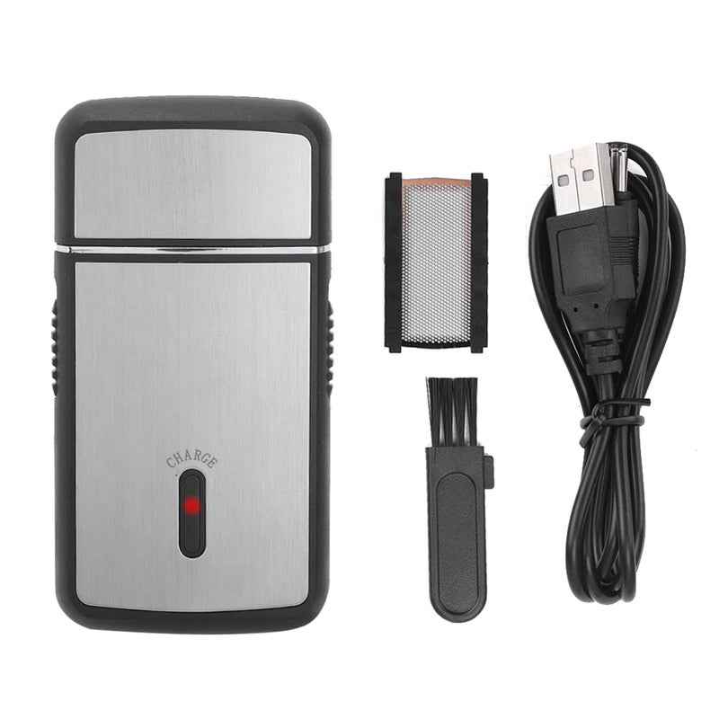 EVTSCAN Mini USB Electric Shaver USB Rechargeable Facial Ultra Thin Electric Shaver with USB Charger and Cleaning Brush for Mens Facial Use Home Travel and Camping