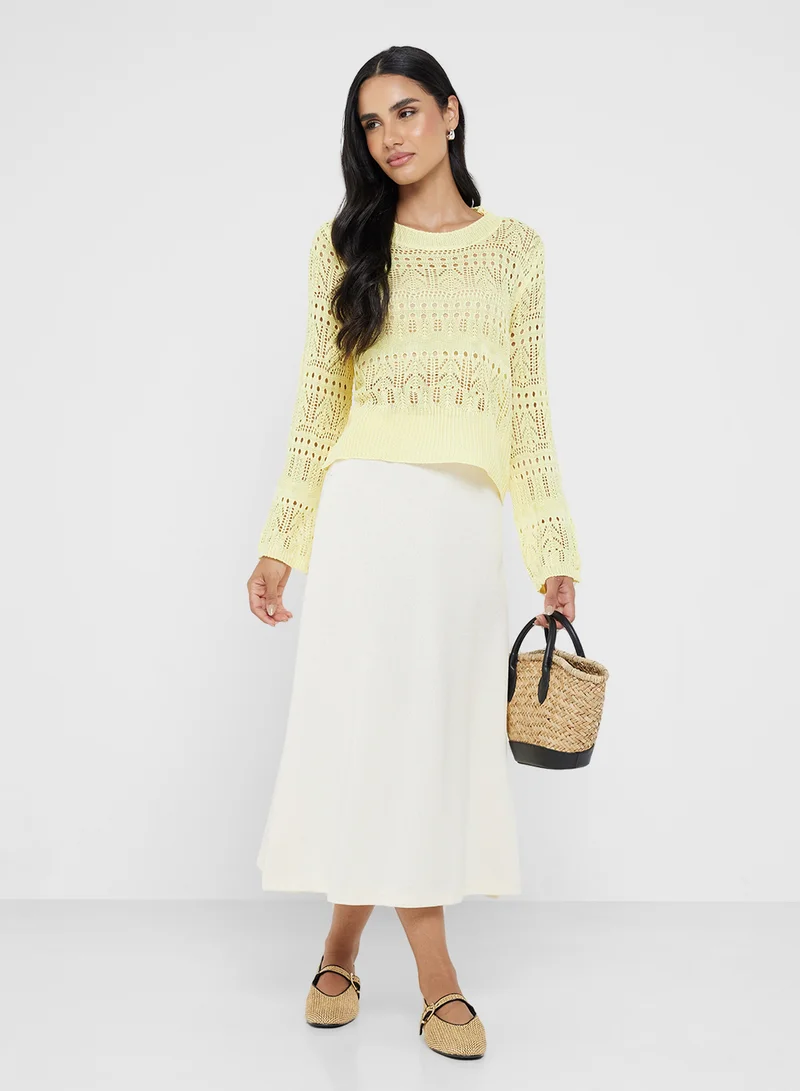 جينجر A Line Satin Skirt