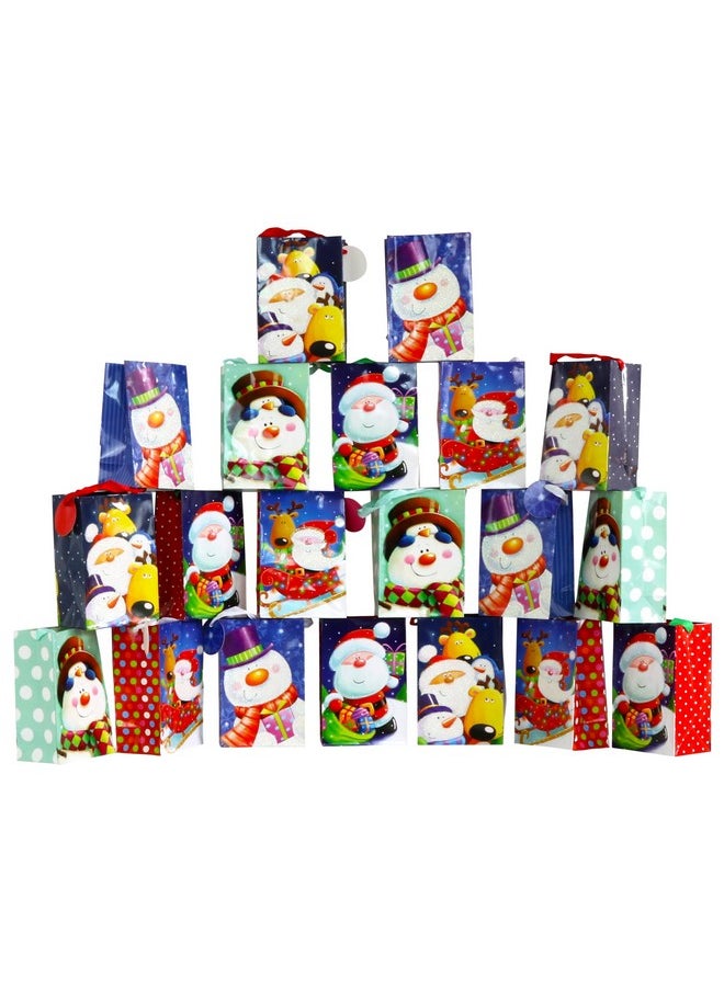 Iconikal Printed Christmas Design Gift Bags, Small, 20-Count  - Image 1