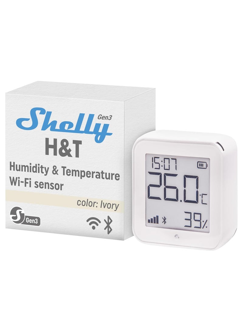 شيلي مستشعر درجة الحرارة والرطوبة Shelly H&T Gen3 Wi-Fi - أبيض غير لامع - Image 2